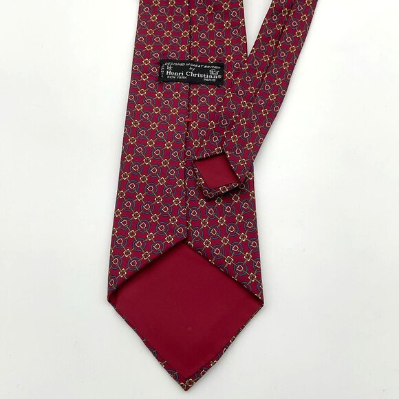Henri Christian NY/Paris Designed in Great Britain All Silk Vintage Mens Tie - Picture 4 of 6